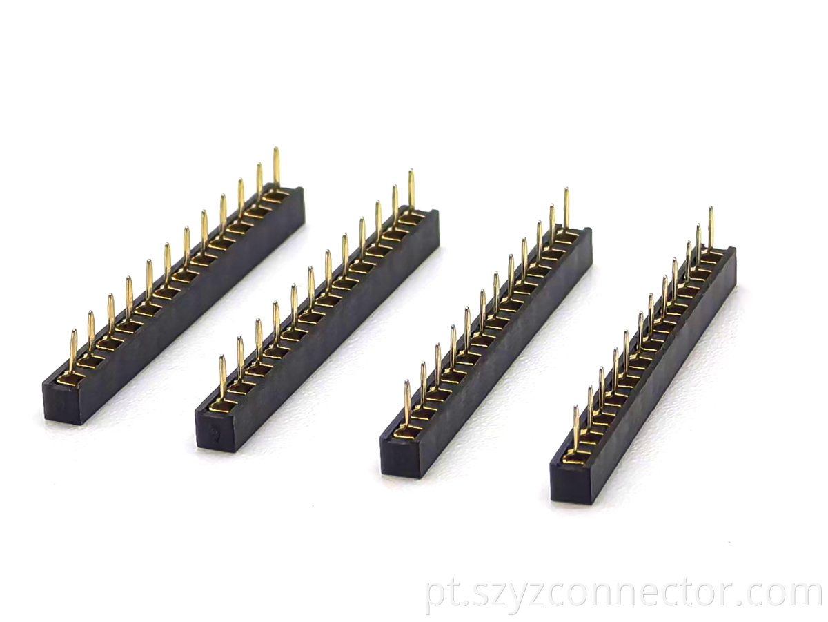 Linha reta H do conector fêmea do encabeçamento do passo de 2.0mm única: 2.0mm 2.0mm Pitch Female Header Connector Single Row Straight H:2.0mm